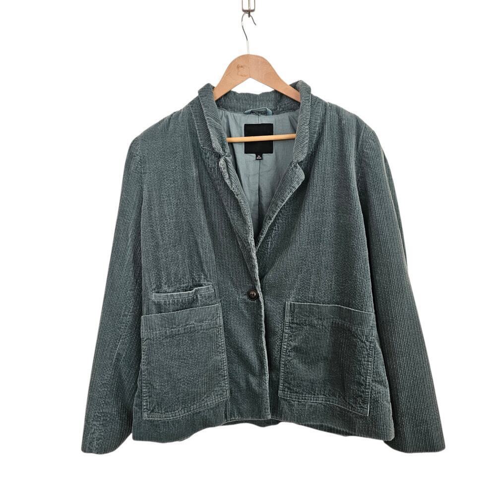 MADEWELL Corduroy Crop Dorset Blazer in Faded Shale Size XL